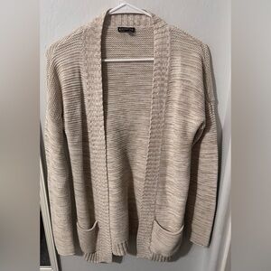 Express Women's Beige Open-Front Cardigan